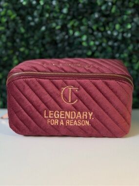 Charlotte Tilbury Legendary for a Reason burgundy quilted  Makeup bag (New)